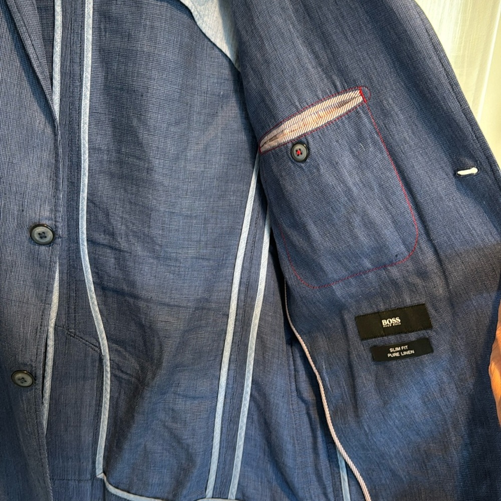 Boss by Hugo Boss - slim fit linen blazer - one flaw, please read description - Picture 7 of 12